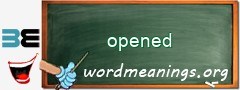 WordMeaning blackboard for opened